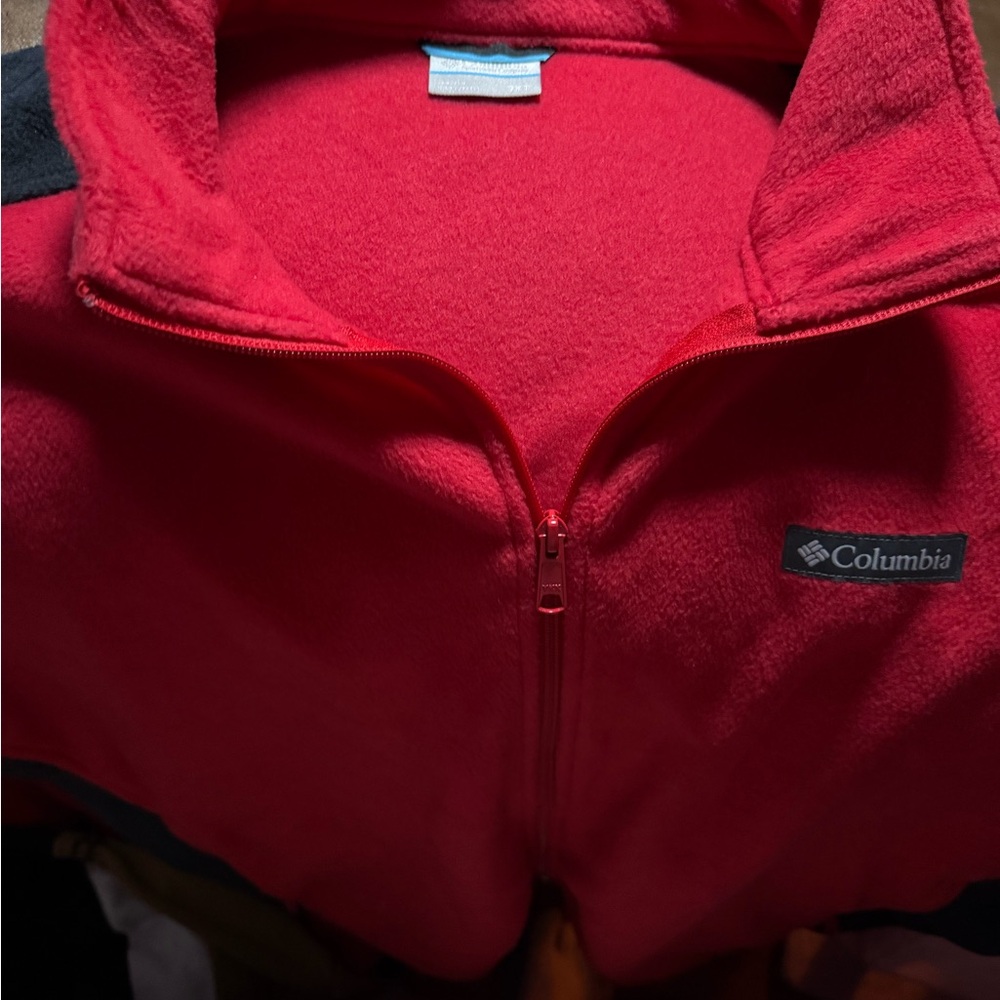 Columbia Mens 3xlt Vibrant Red Fleece Jacket